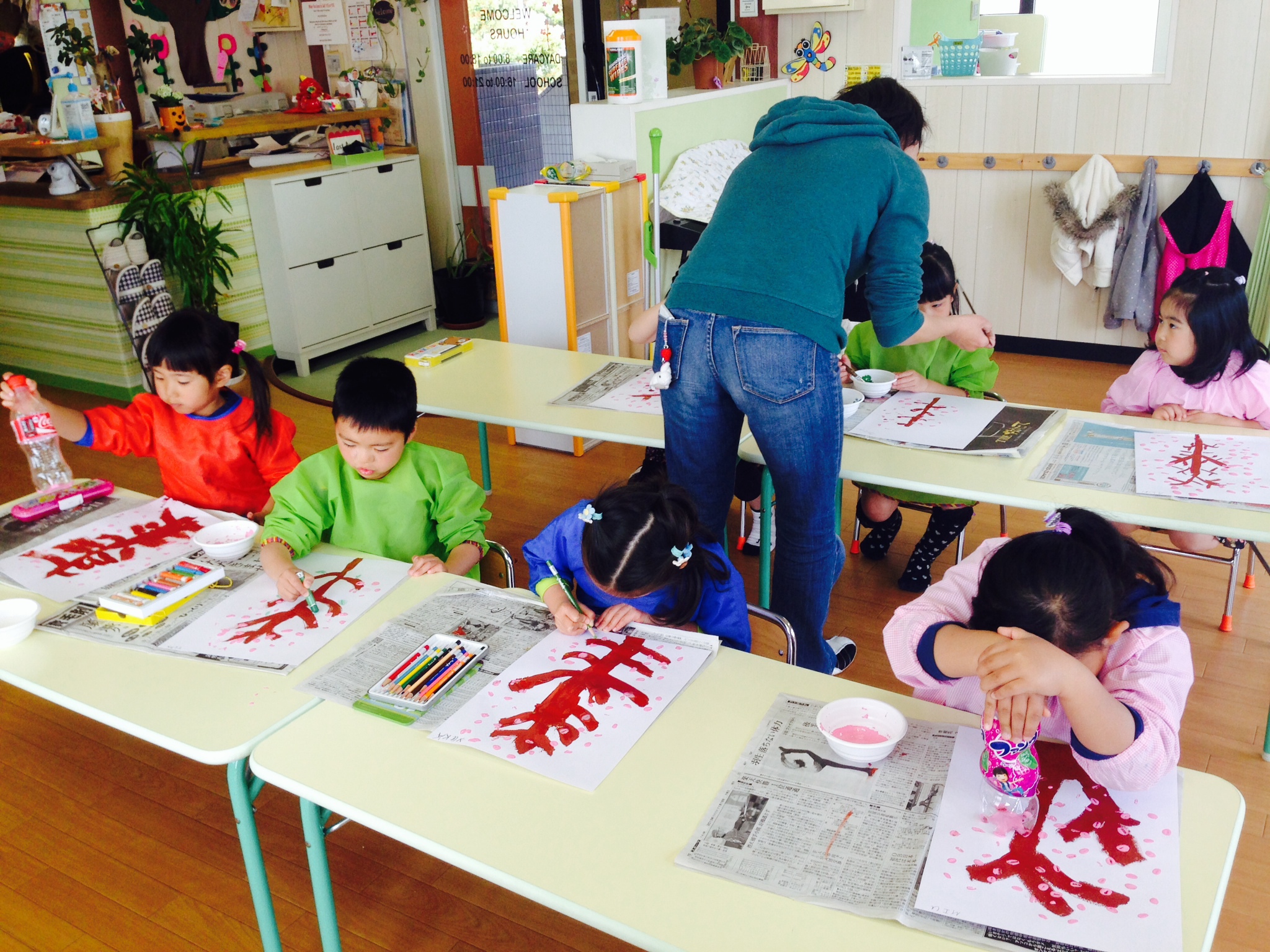 Cherry blossoms painting (Saturday class)